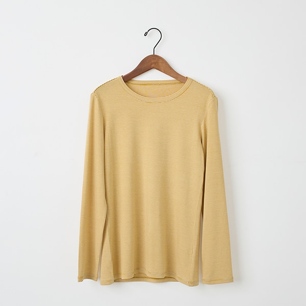 プレミアウォームボーダークルーネックTシャツ