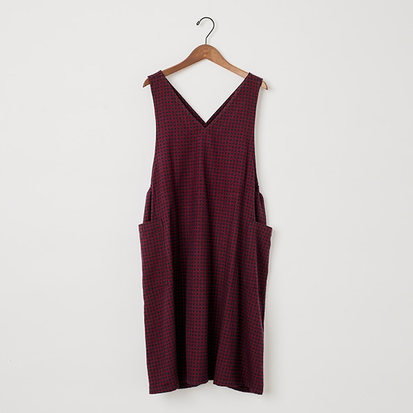 ギンガムチェックY字型エプロン