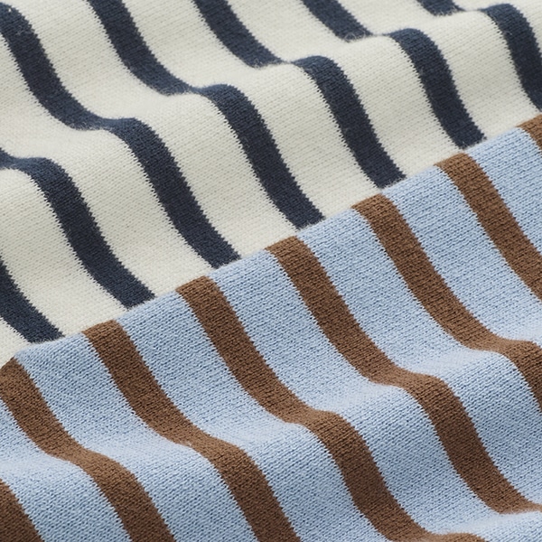 コットンニットボーダープルオーバー