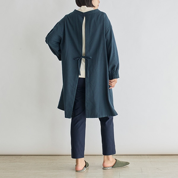 ギンガムチェックスモック