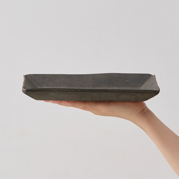 【WEB・一部店舗限定】信楽焼 長角皿 黒