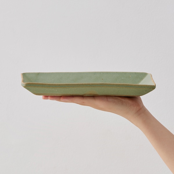 【WEB・一部店舗限定】信楽焼 長角皿 青磁