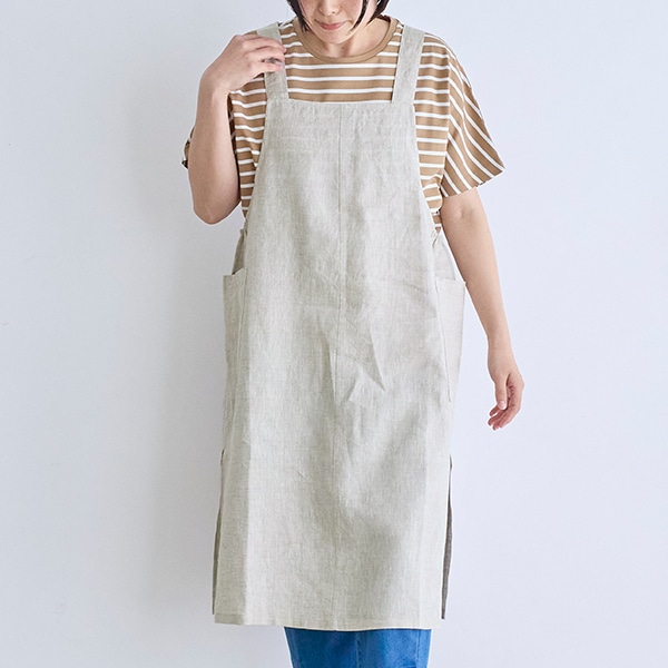 リネンジャンスカエプロン ナチュラル