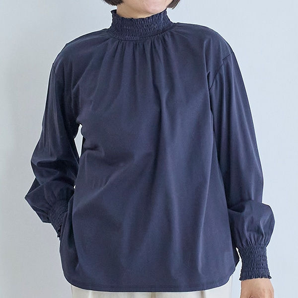 コットンシャーリングフリルブラウス