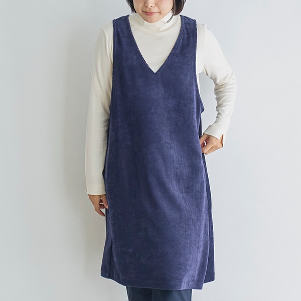 ニットコーデュロイチュニックエプロン