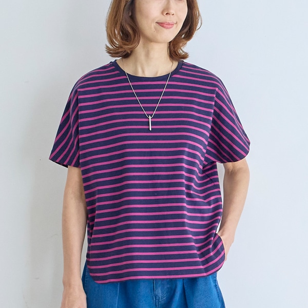 ハイゲージポンチボーダードルマンTシャツ