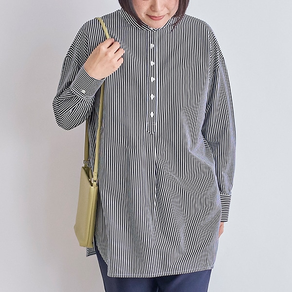 コットンスムースストライプチュニック