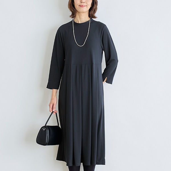 強撚スムースタック切り替えワンピース