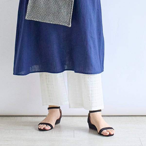 シアーコットンレイヤードパンツ