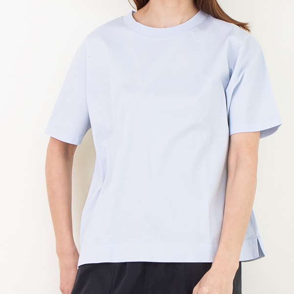 シルケットスムースワイドTシャツ(サックス)｜SALE（ファッション）｜料理家 栗原はるみ レシピ・オンラインショップ【公式】ゆとりの空間
