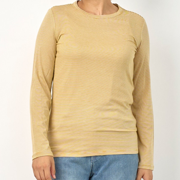 プレミアウォームボーダークルーネックTシャツ