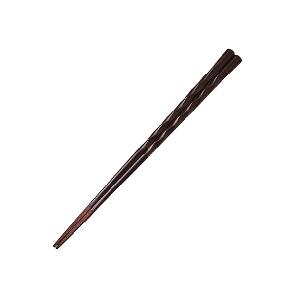 亀甲彫り箸 溜