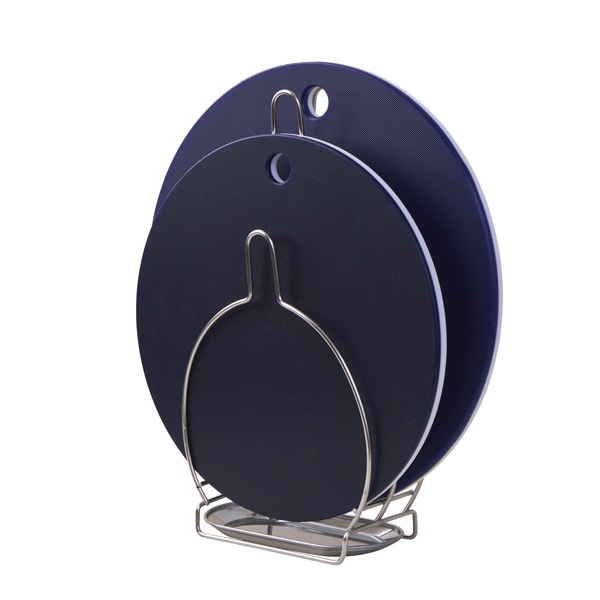 【WEB限定セット】丸まな板(大/中)ネイビーとまな板スタンドのセット