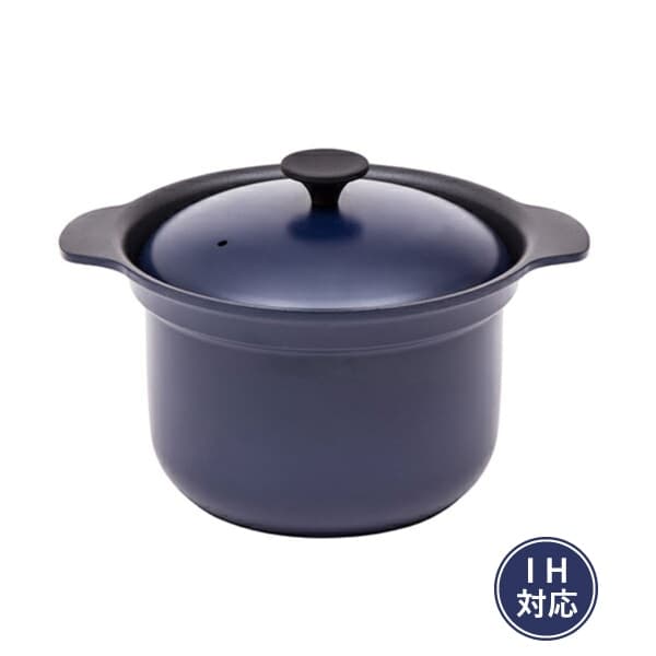 栗原はるみIH対応 万能鍋 蒸し器付(小) / 深型フライパン 20cmネイビー 栗原はるみIH対応 万能鍋 蒸し器付(小) / 深型フライパン 20cmネイビー