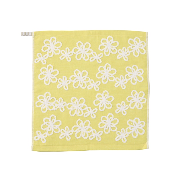 フラワーガーゼパイル ふきん イエロー