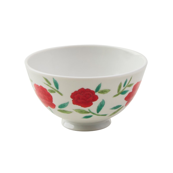 ピオニー飯碗 レッド