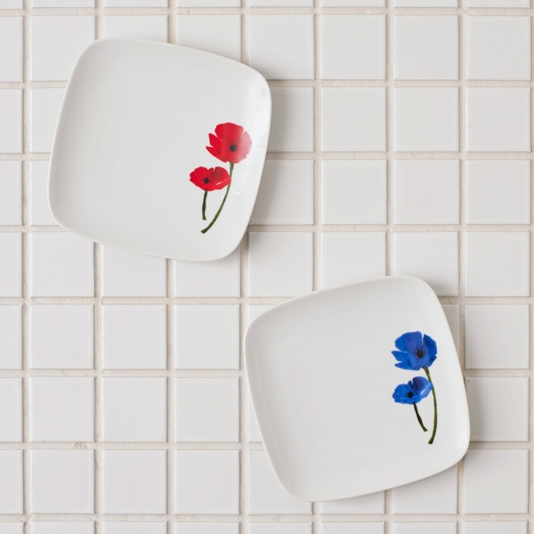 【WEB限定セット】ポピー スクエアプレート14cmのセット