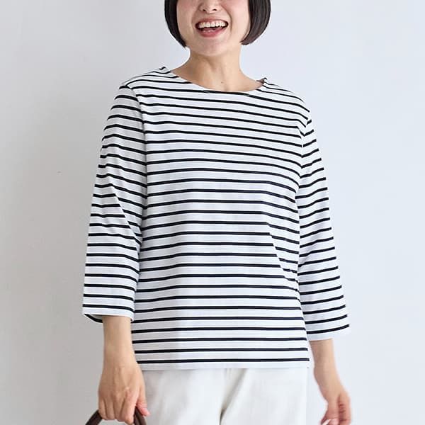 ボーダー七分袖Ｔシャツ