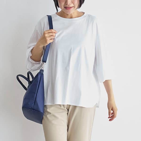 スーピマコットン袖口フリルブラウス