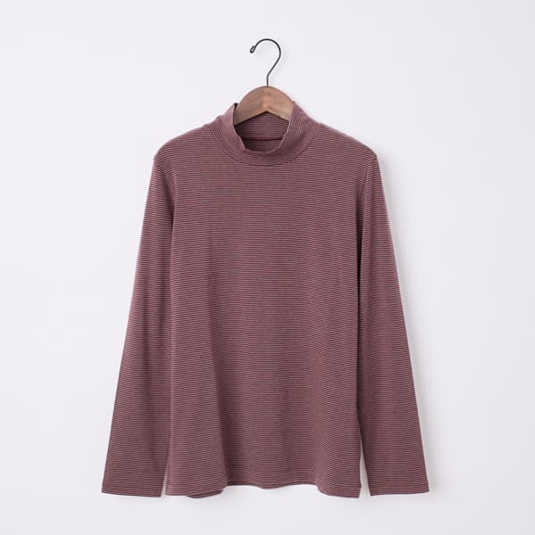 ウォームボーダーハイネックTシャツ