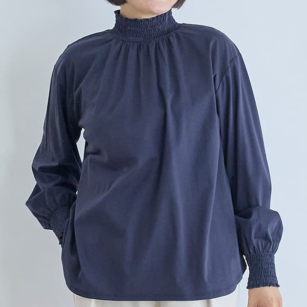 コットンシャーリングフリルブラウス