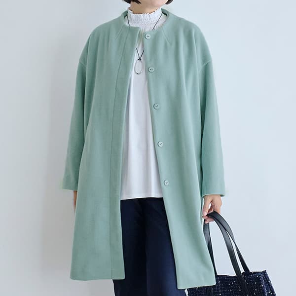 ニードルジャージーロングコート