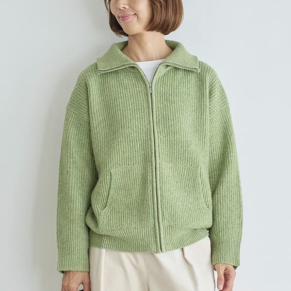 ジップアップニットブルゾン