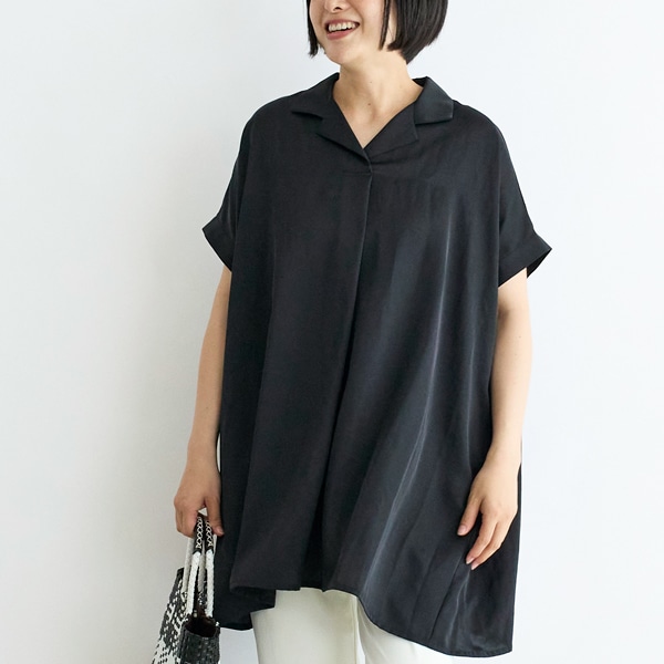 【美品】栗原はるみ　ゆとりの空間マーケット　インド綿　ワイドフレアワンピース　F お買いもの/ファッション/ワンピース・チュニック｜料理家 栗原