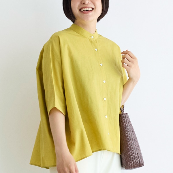 コットンリネンワイドシャツ
