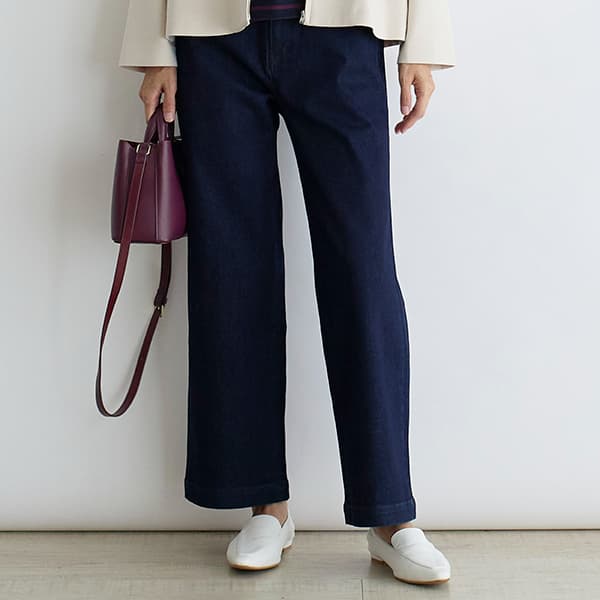 ストレッチデニムパンツ セミワイド