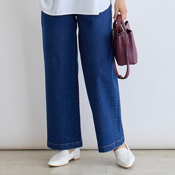 ストレッチデニムパンツ セミワイド