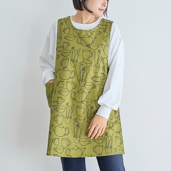 ティーブレイクプリントチュニックエプロン