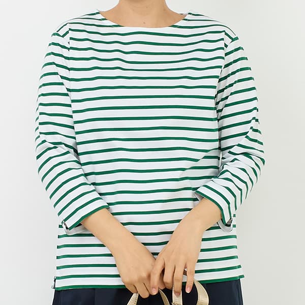 ハイゲージポンチボーダー七分袖Tシャツ