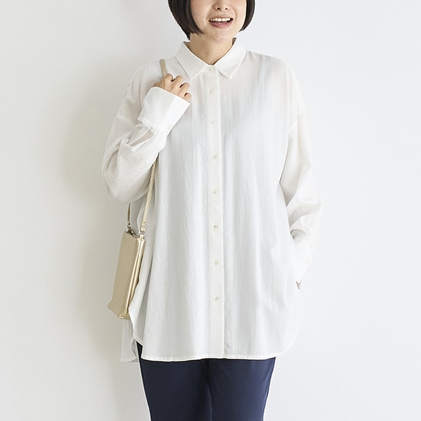 シアーコットンロングシャツ