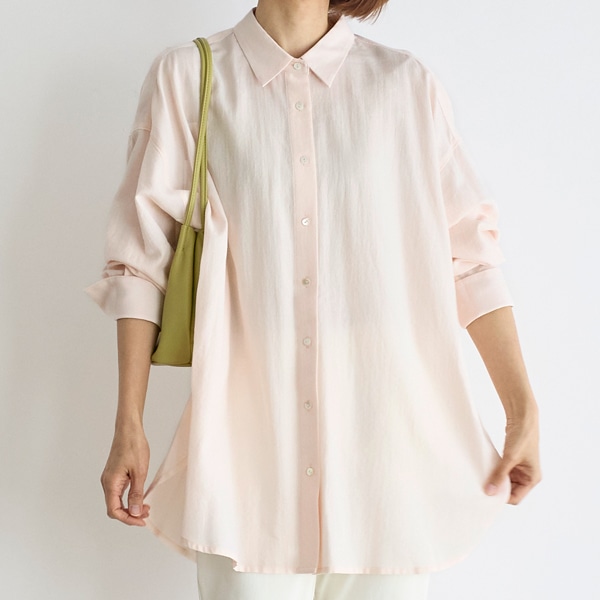 シアーコットンロングシャツ