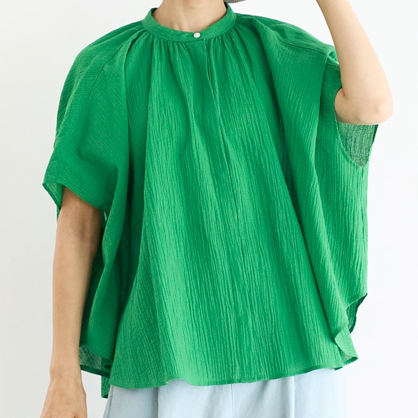 コットンドビーギャザーブラウス