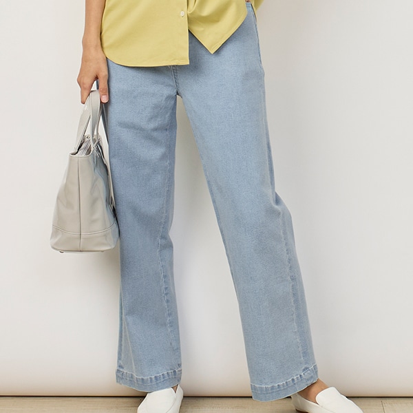 ストレッチデニムパンツ セミワイド