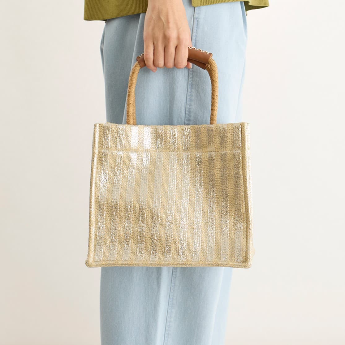 ボックスミニトートバッグ(シルバー)｜SALE（ファッション