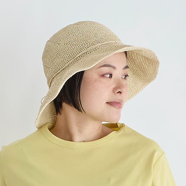ペーパーバケットハット(ベージュ)|帽子|料理家 栗原はるみ ペーパーバケットハット(ベージュ)|帽子|料理家 栗原はるみ
