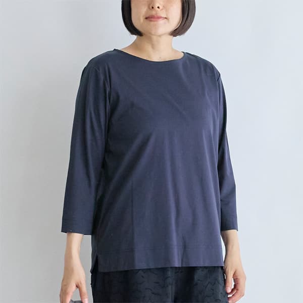 シルケットコットンスムース七分袖Tシャツ
