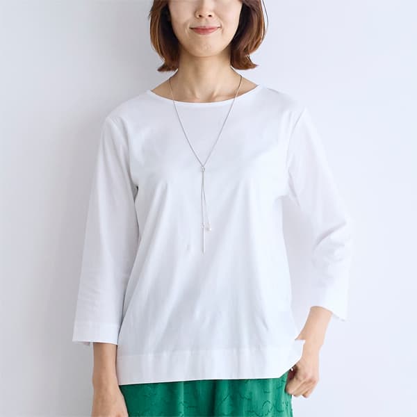 シルケットコットンスムース七分袖Tシャツ