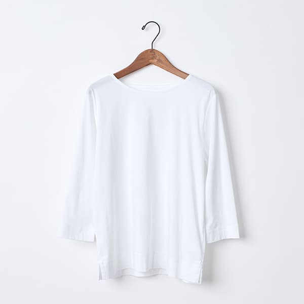 シルケットコットンスムース七分袖Tシャツ