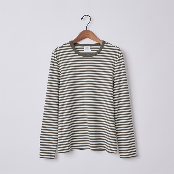 ベア天ボーダー長袖Ｔシャツ