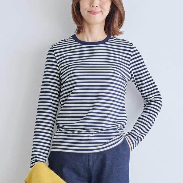 ベア天ボーダー長袖Ｔシャツ