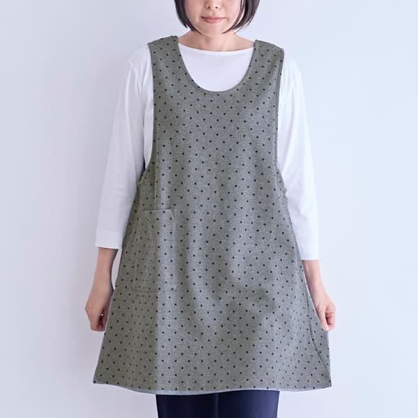 ドットジャガードチュニックエプロン 2way