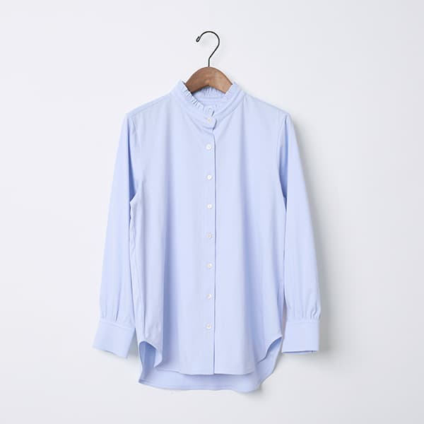 スーピマコットンスムース襟フリルシャツ