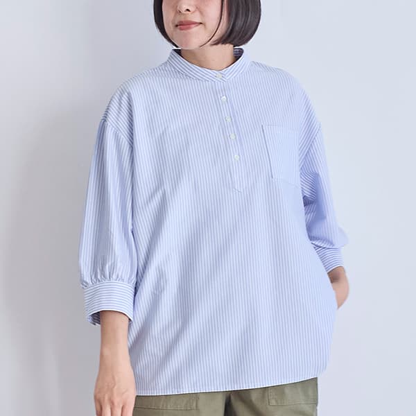 コットンスムースストライププルオーバー