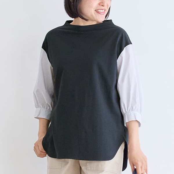 ストライプドッキングプルオーバー