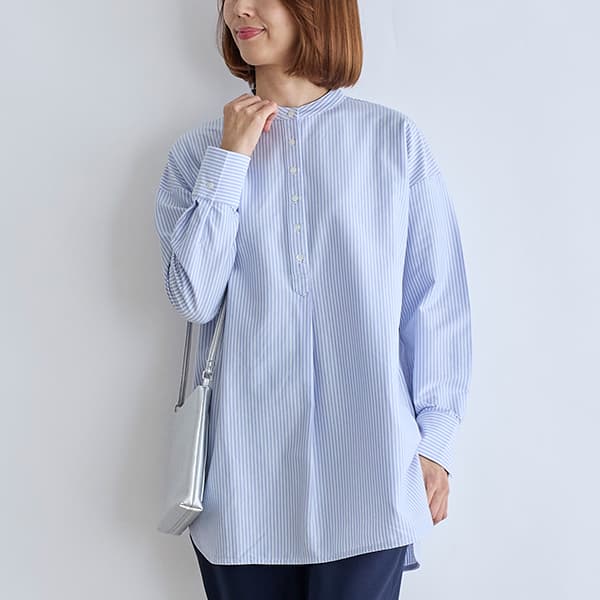 コットンスムースストライプチュニック