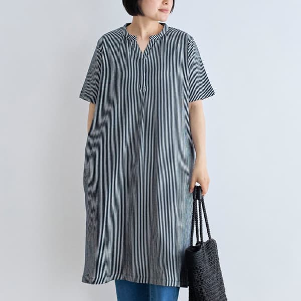 ストライプサッカージャージーワンピース